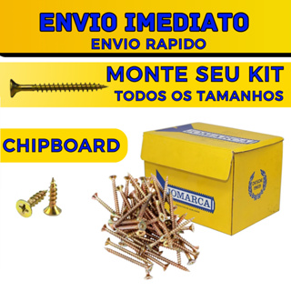 MONTE SEU KIT Parafuso para Madeira MDF Philips Chipboard 100uni Parafusos em Oferta na Shopee