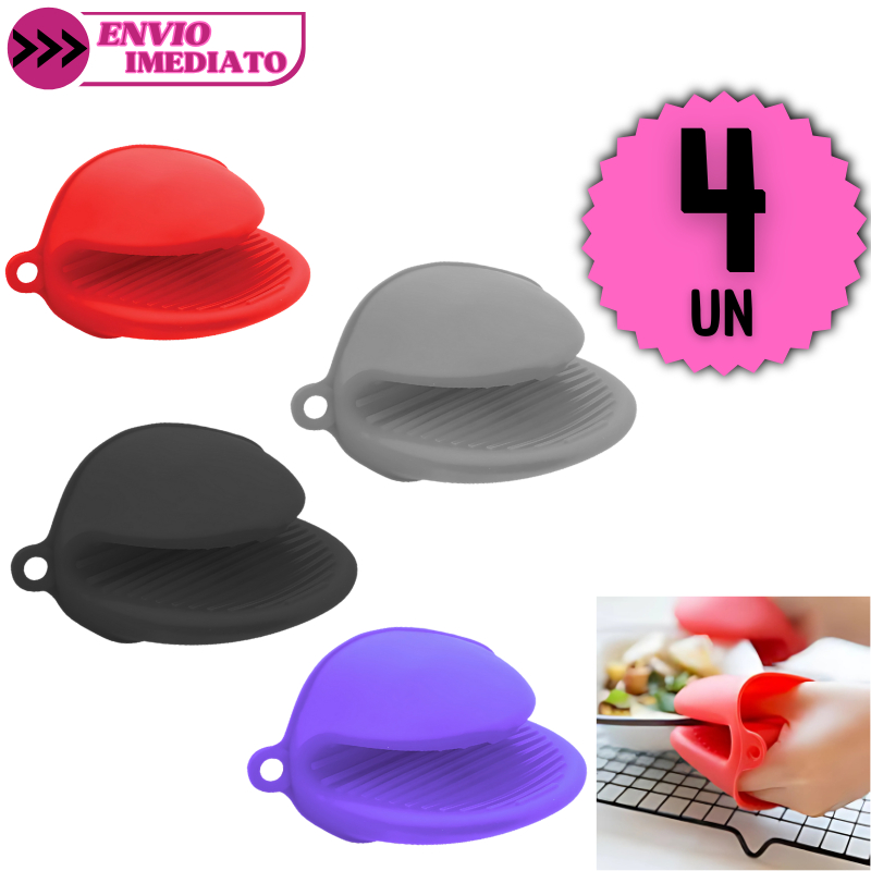 Kit Luva Pegador de Silicone 4/2/1 Unids Resistente ao Calor, Ideal Para Forno e Cozinha em Oferta na Shopee