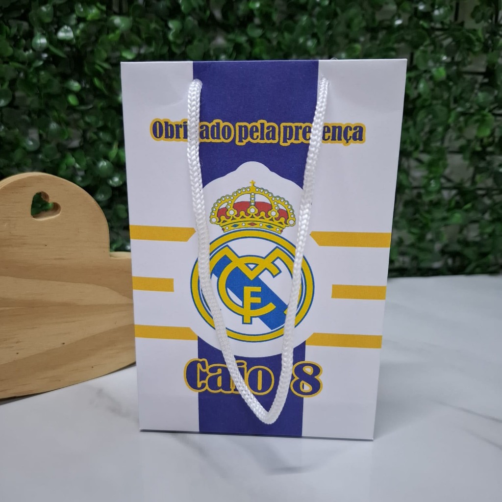 Sacolinha Surpresa Personalizada Lembrancinha FUTEBOL REAL MADRID  PEGUE E MONTE