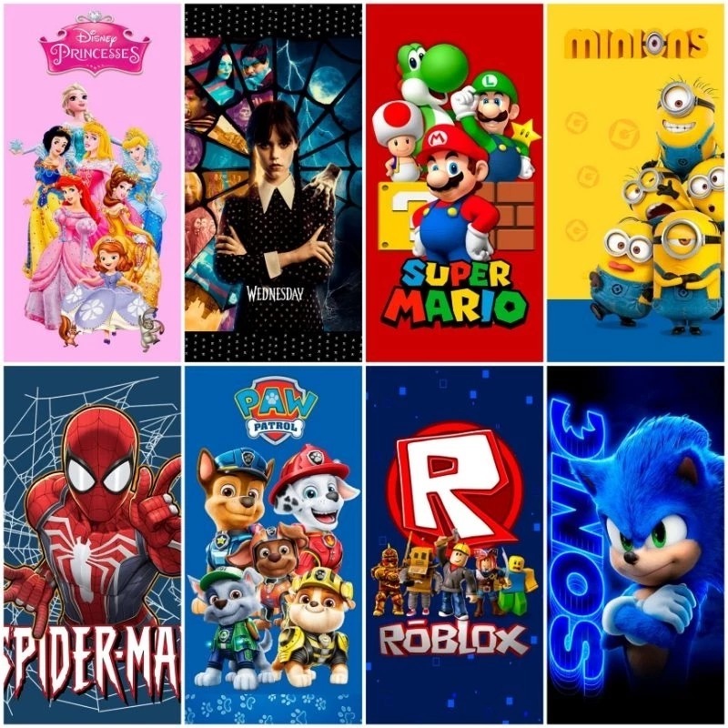 Toalha de Banho Grande Infantil Juvenil Praia Piscina Estampada Desenhos