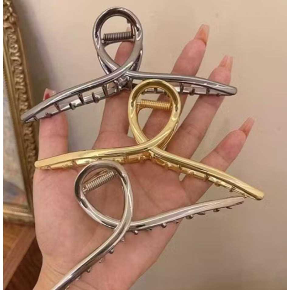 Piranha Cabelo Metal Tubarão Grampo Feminino Grande Elegante e Delicado