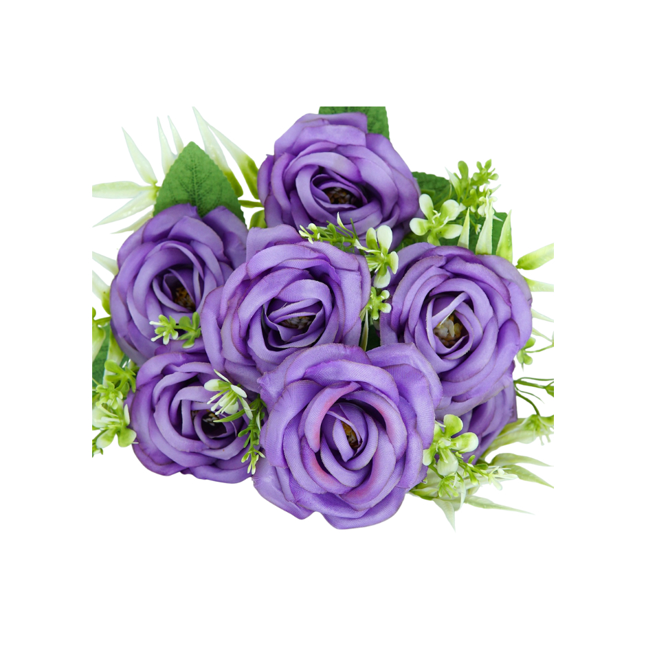 Buquê de Rosas Lilás (Roxa) - 40cm, Elegantemente Decorativo em Oferta na Shopee
