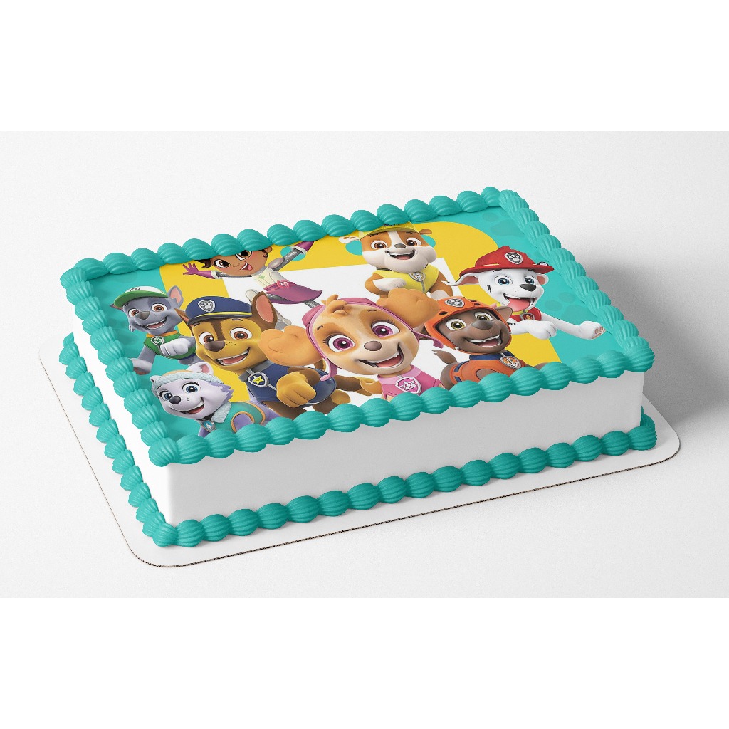 Papel arroz comestível para bolo festa tema Patrulha Canina