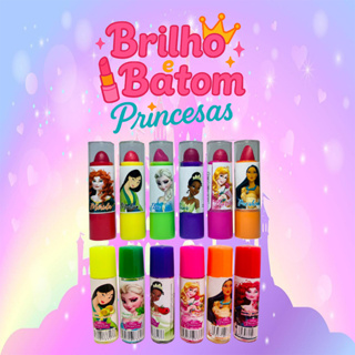 Kit princesas 06 batom princesa + 06 Brilho Princesa , infantil,divertido,lembrancinhas/revenda em Oferta na Shopee