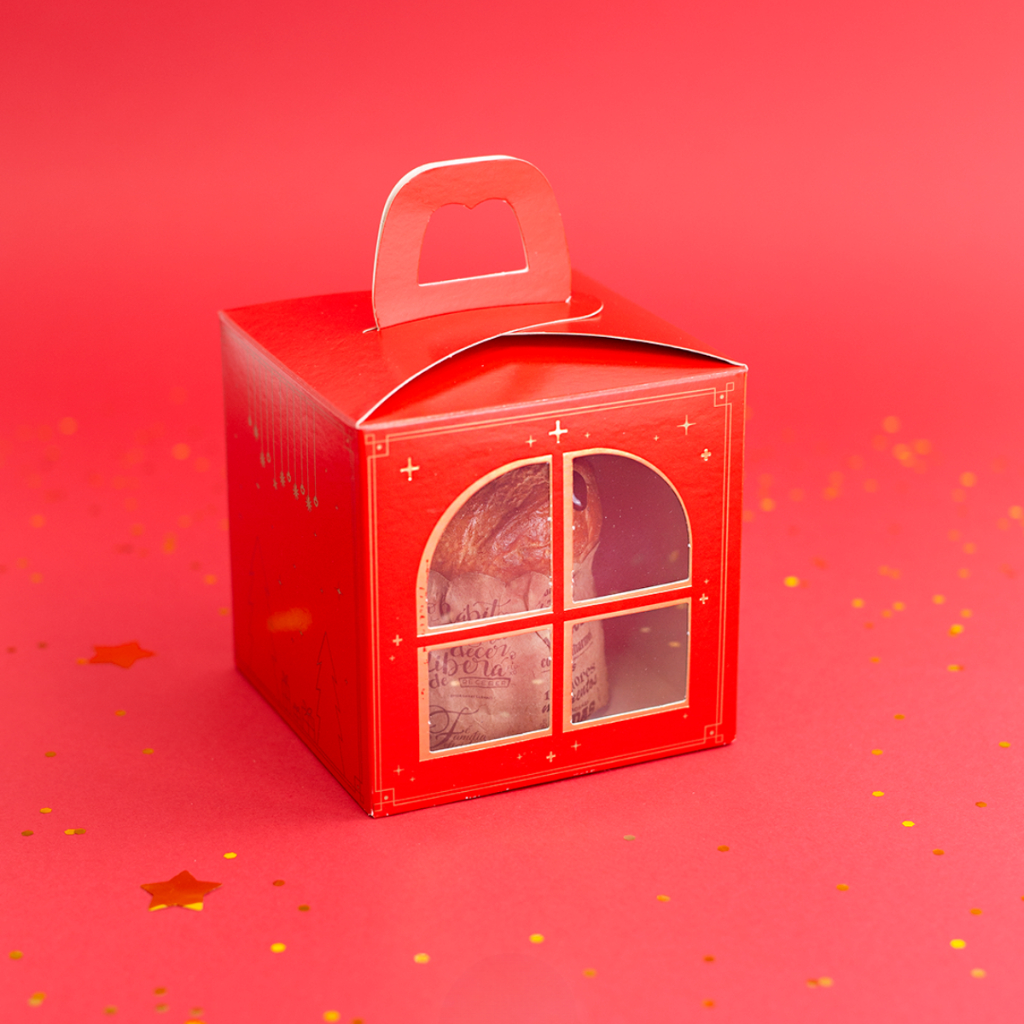 10 Caixas para Mini Panetone Visor Janela c/ Alça Natal Luz para Presentes Encomendas C5672 Ideia