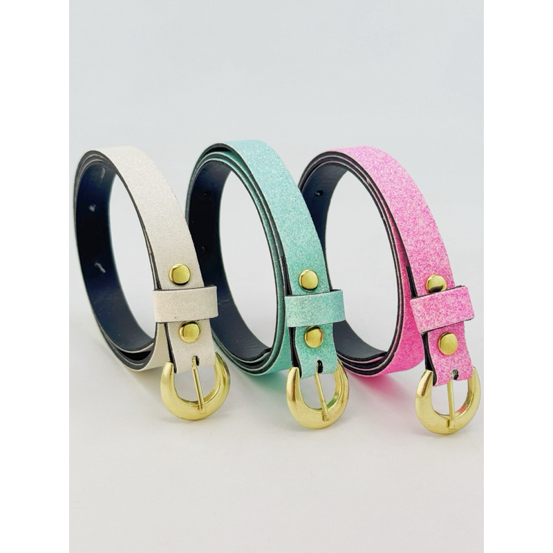 Kit 3 pçs cinto infantil colorido fofo tamanho 87cm glitter brincadeira em Oferta na Shopee