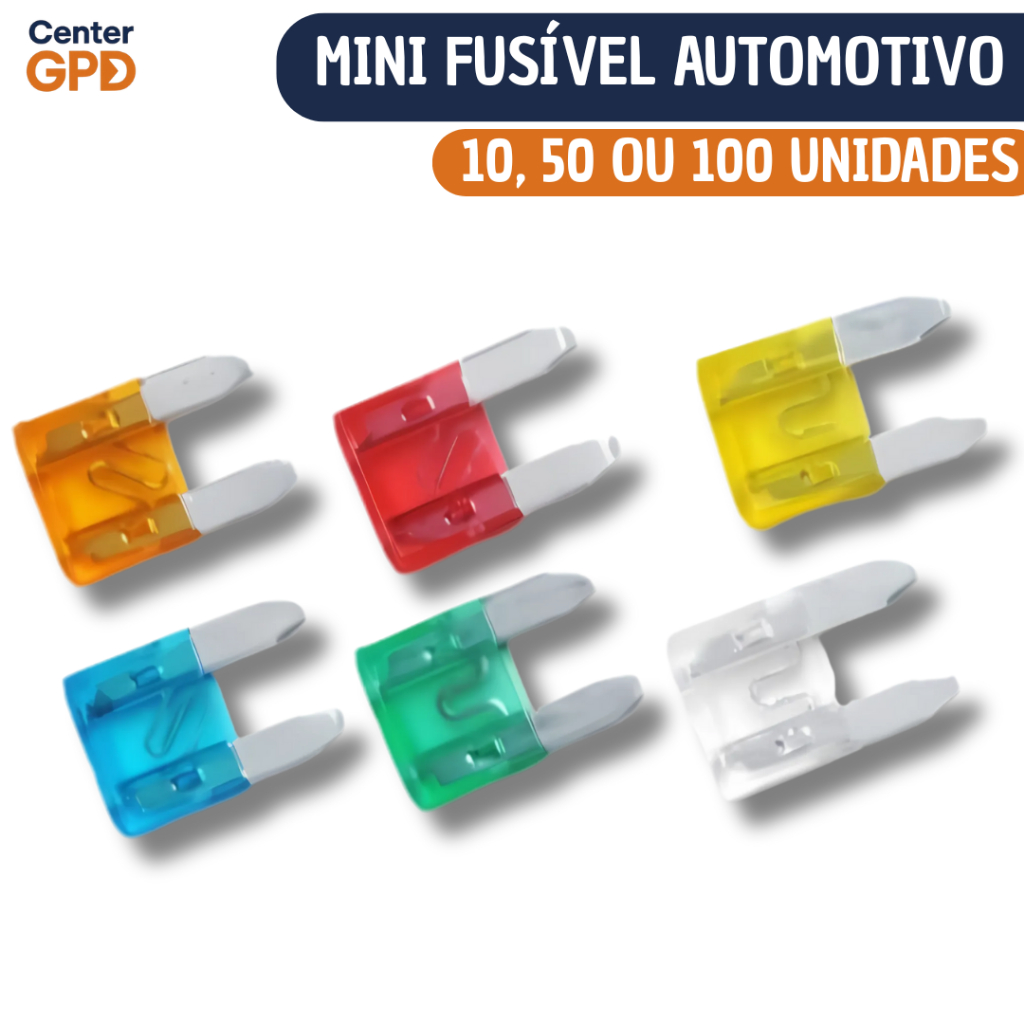 Kit 10, 50 Ou 100 Mini Fusível Automotivo | Padrão Lâmina Carro Caminhão 5A 7,5A 10A 15A 20A 25A 30A