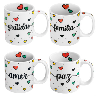 Caneca Porcelana 300ml Jogo de Xícaras Para Café Decoração Cozinha em Oferta na Shopee