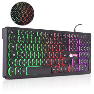 Teclado Semi Mecânico Gamer Com Fio USB Led RGB Abnt2 Teclas Chocolate Original Knup Computador Pc em Oferta na Shopee