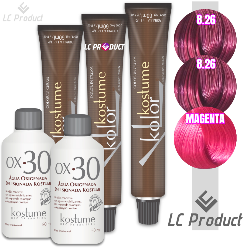 Kit Kostume Marsala  2x 8.26 + 2x Ox 30 + Magenta - 5 Unidades em Oferta na Shopee