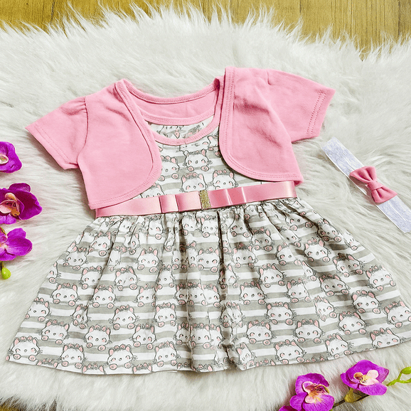 Vestido de luxo + bolero moda bebe blogueirinha em Oferta na Shopee