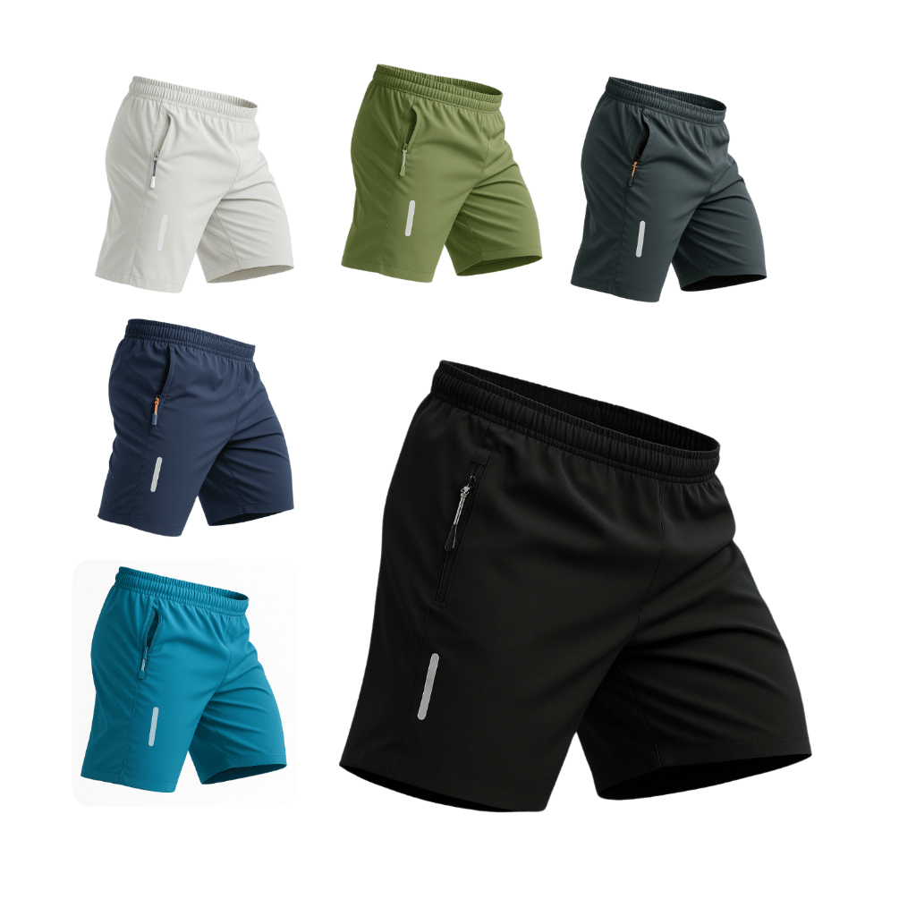 Kit 3 Bermuda Bolso Ziper Treino Masculina Corrida Leve Academia Short Tactel Masculino Academia Fresca