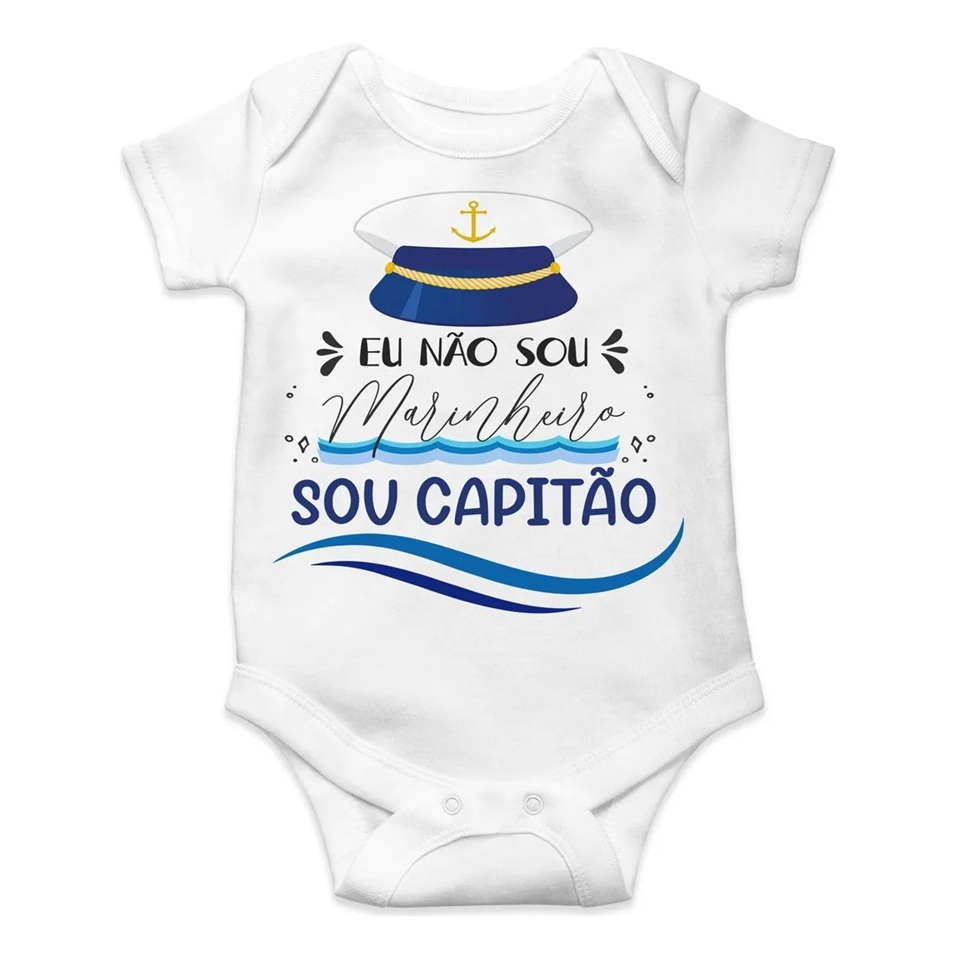 Roupa De Bebê Personalizado Não Sou Marinheiro Sou Capitão