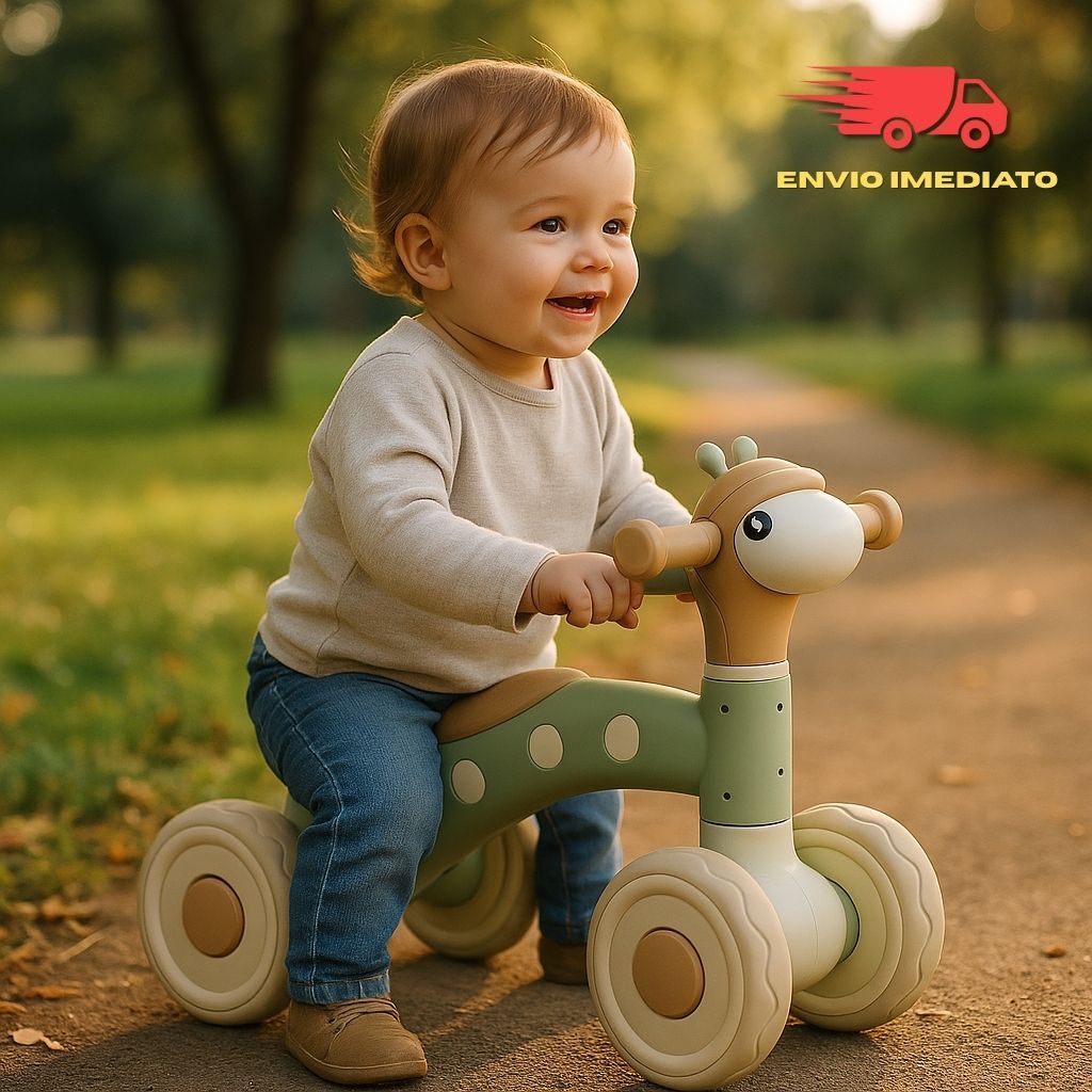 Bicicleta Equilibrio Andador Infantil 4 Rodas Desenvolvimento Equilibrio Seguro