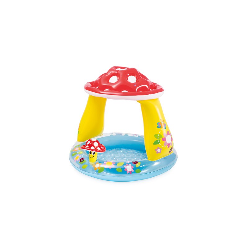 Piscina Inflável Infantil com Cobertura Cogumelos 45 Litros - Intex 57114