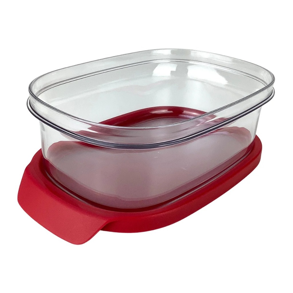 Tupperware Ultra Clear Oval 500ml Transparente e Vermelho