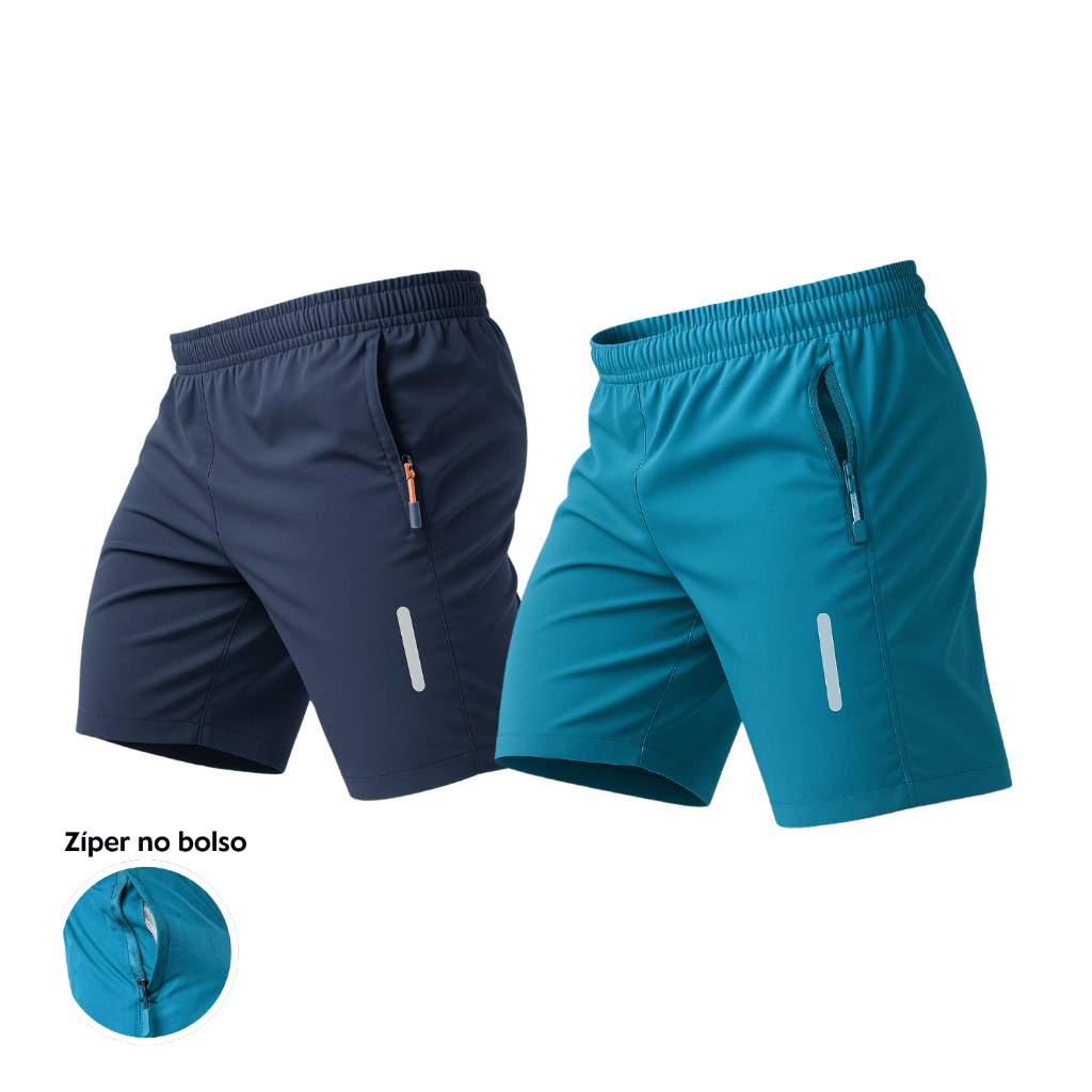 Kit 2 Bermuda Academia Masculino Com Bolso Leve Corrida Verao Short Masculina Academia Elastano Treino