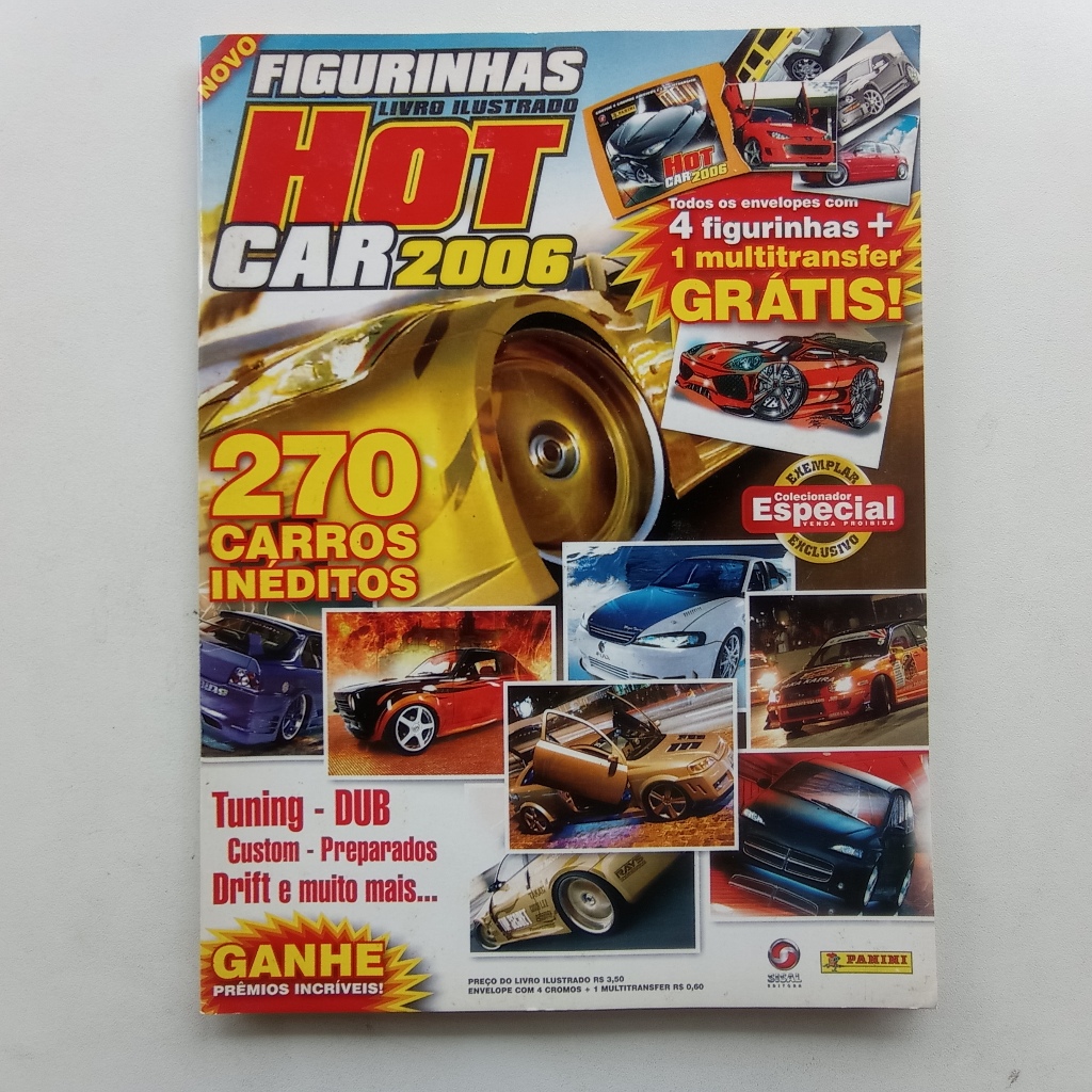 Álbum de Figurinhas - Hot Car 2006 - Panini - Novo e Vazio