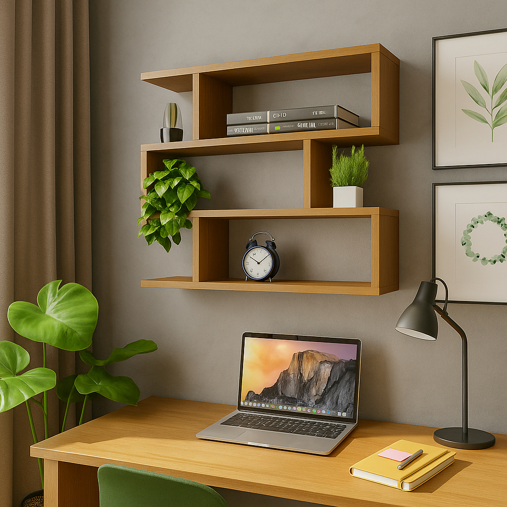 Nicho Estante Decorações Amadeirado freijó ZIG (M) MDF Escritório Quarto Sala ENVIO IMEDIATO