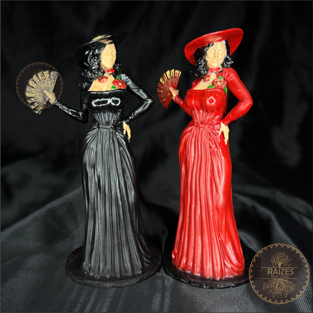 Estátua/Escultura Miniatura Imagem Pombagira com Chapéu Dama da Noite - em Impressão 3D Resina
