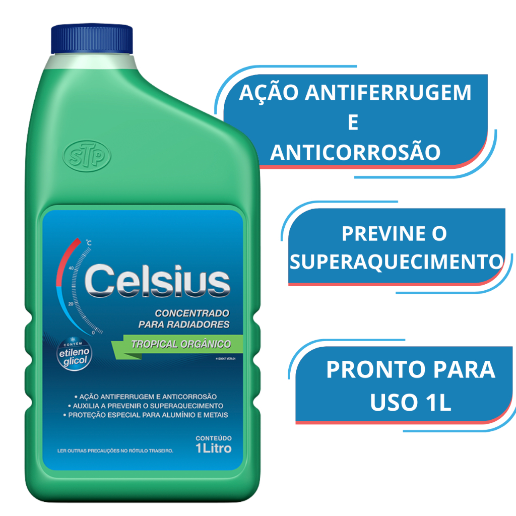 Aditivo Fluido Para Radiador Verde Pronto Para Uso 1 Litro Celsius