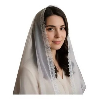 Véu Ccb  Renda Guipir Bordada Delicada Redondo ou Quadrado Ncrl02 em Oferta na Shopee