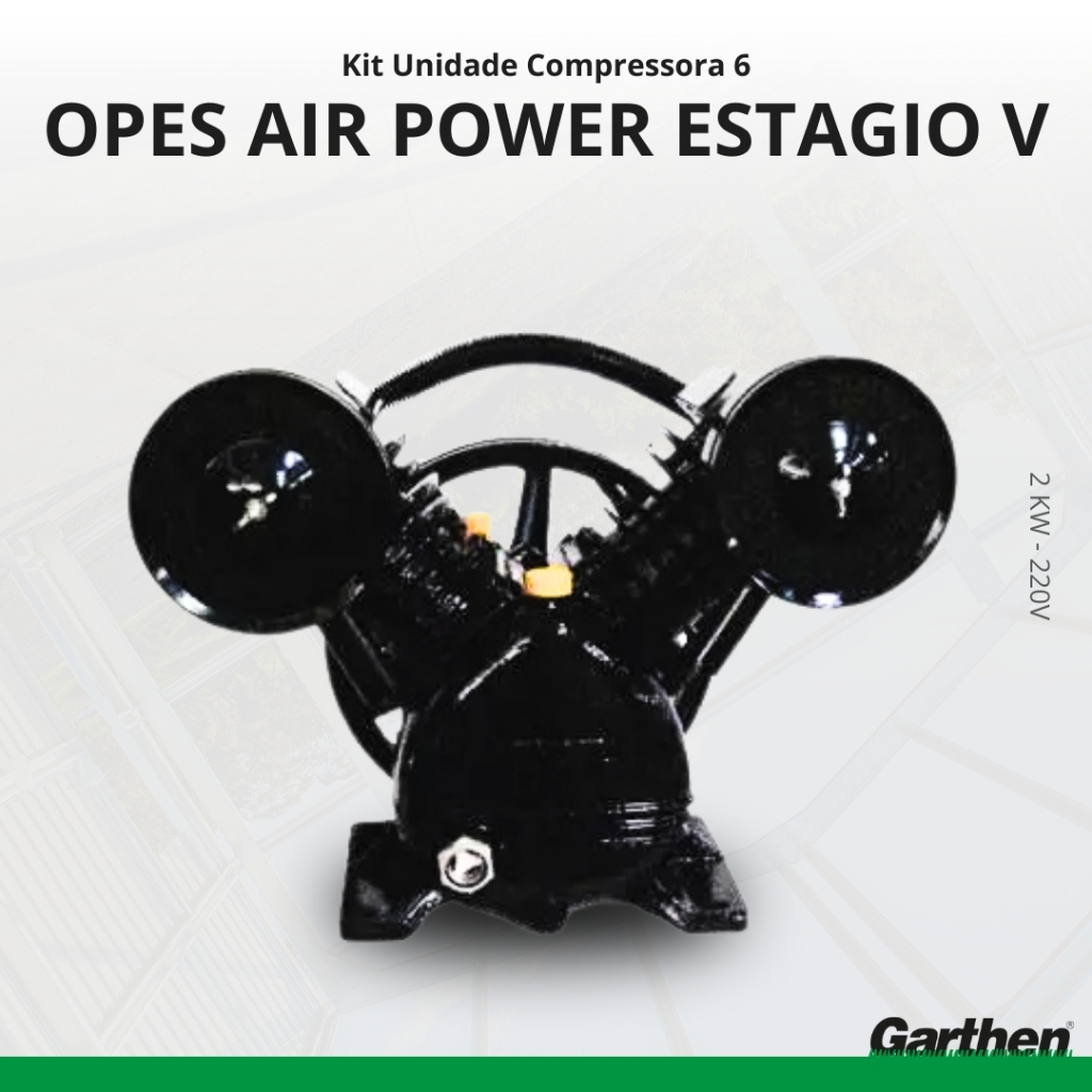 Kit Unidade Compressora 6,OPES Air Power 1Estagio "V MOTOMIL