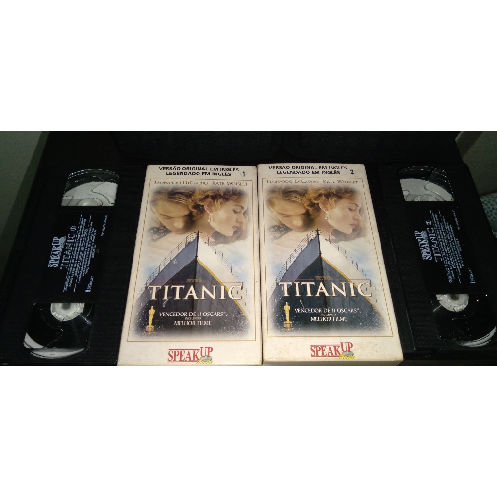 2 Fitas VHS Filme Titanic Versão De Estudo Inglês SPEAK UP