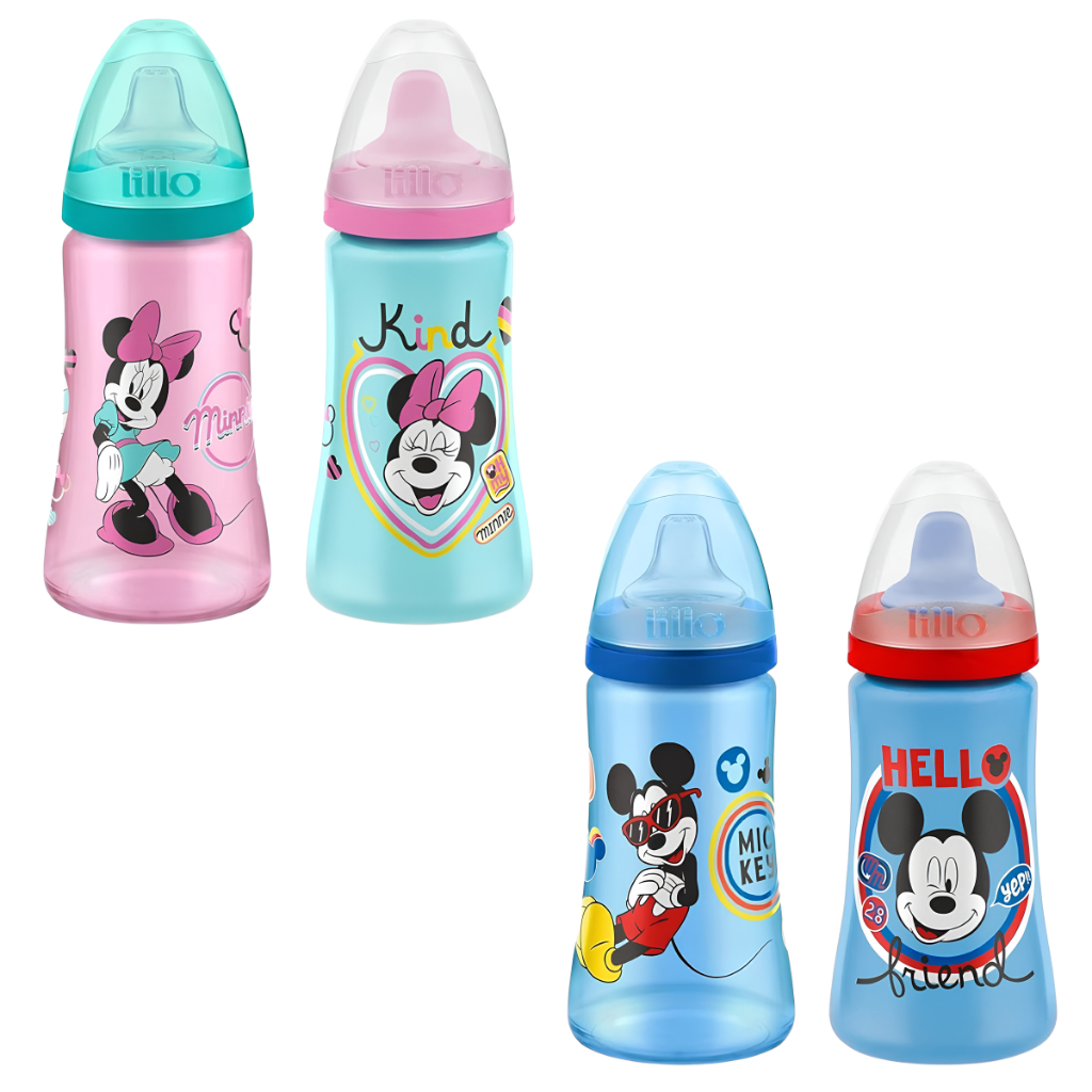 Kit 2 Copos de Treinamento Infantil Colors Mickey E Minnie Baby 300mL Lillo Silicone e TPE Disney em Oferta na Shopee