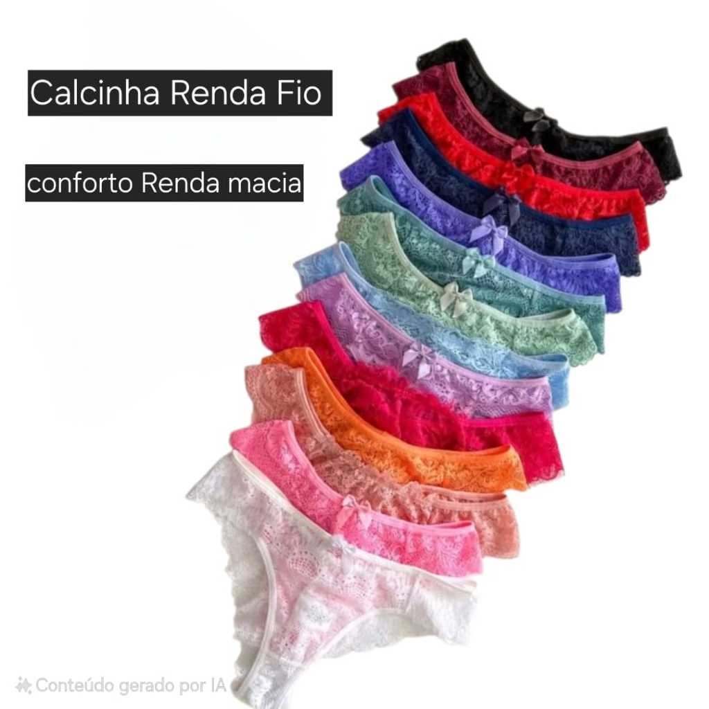 kit Calcinha Fio Dental Renda Tanga Sexy Lingerie Feminina Moda Intima Sensual Atacado em Oferta na Shopee