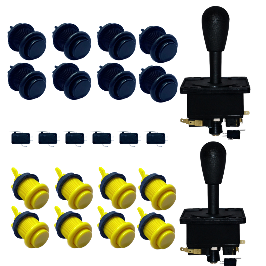 Kit 16 Botões Nylon Arcade Fliperama 2 Comando Joystick