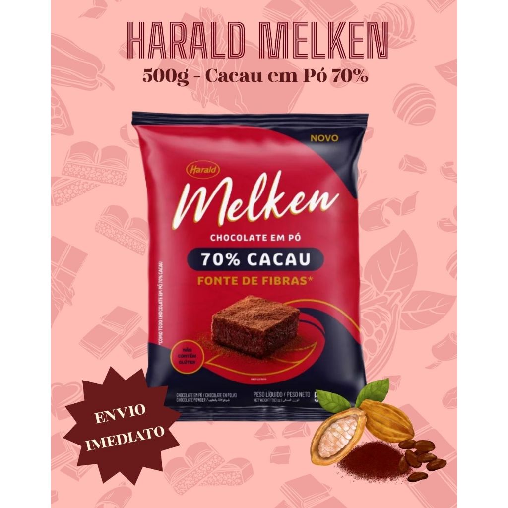 Melken Chocolate Cacau Em Pó 70% Harald 500g
