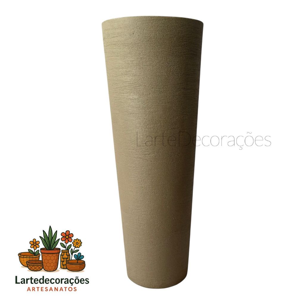 Vaso de Planta Texturizado Decorativo Coluna Ibiza em Polietileno 119 em Oferta na Shopee
