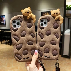 Capa Capinha Bear Cookies Ursinho De Silicone Para iPhone XR, 11, 12, 13, 14, 15 Pro e Promax