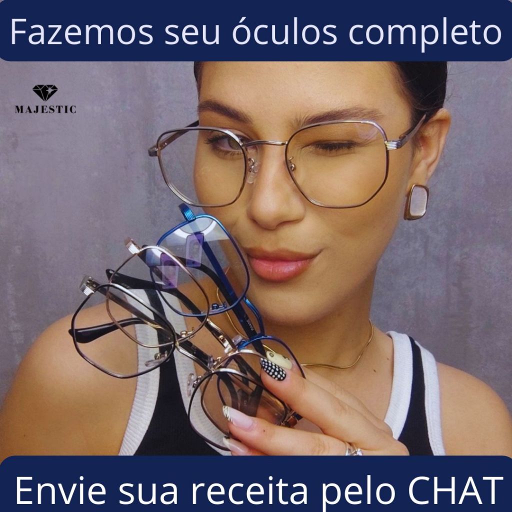 Armação de Óculos de Grau Unissex em Metal formato Hexagonal - Imperium Majestic em Oferta na Shopee