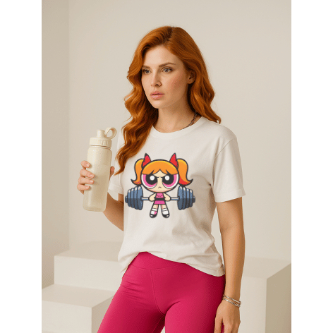 Tshirt Feminina Meninas Superpoderosas Algodão Confortável Treino Academia