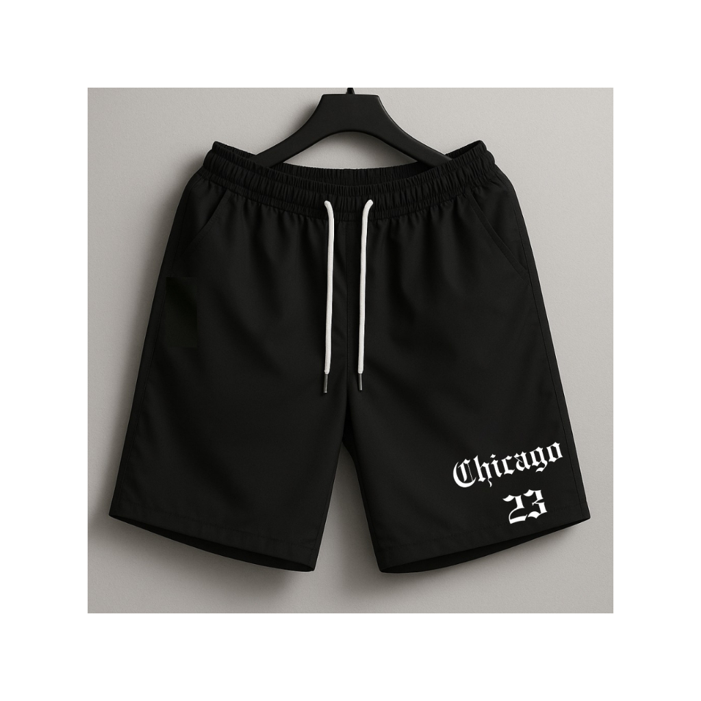Short Bermuda Tactel ou Blusa ou Conjunto Masculino Feminino Unissex Estampado Chicago Premium Elastano Promocional