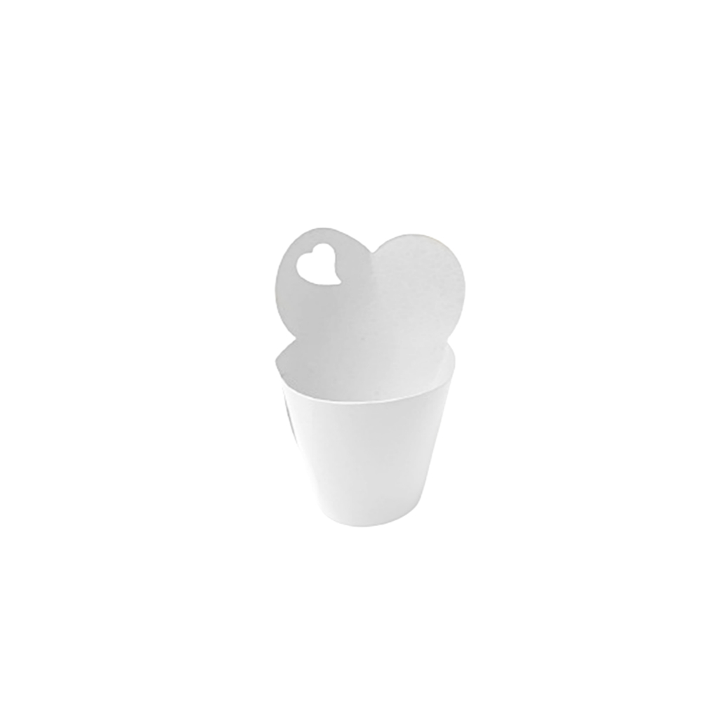 Rotulo Saia Para Vaso N6 de Suculentas, Cactos Papel Branco coração Kit com 50 unidades