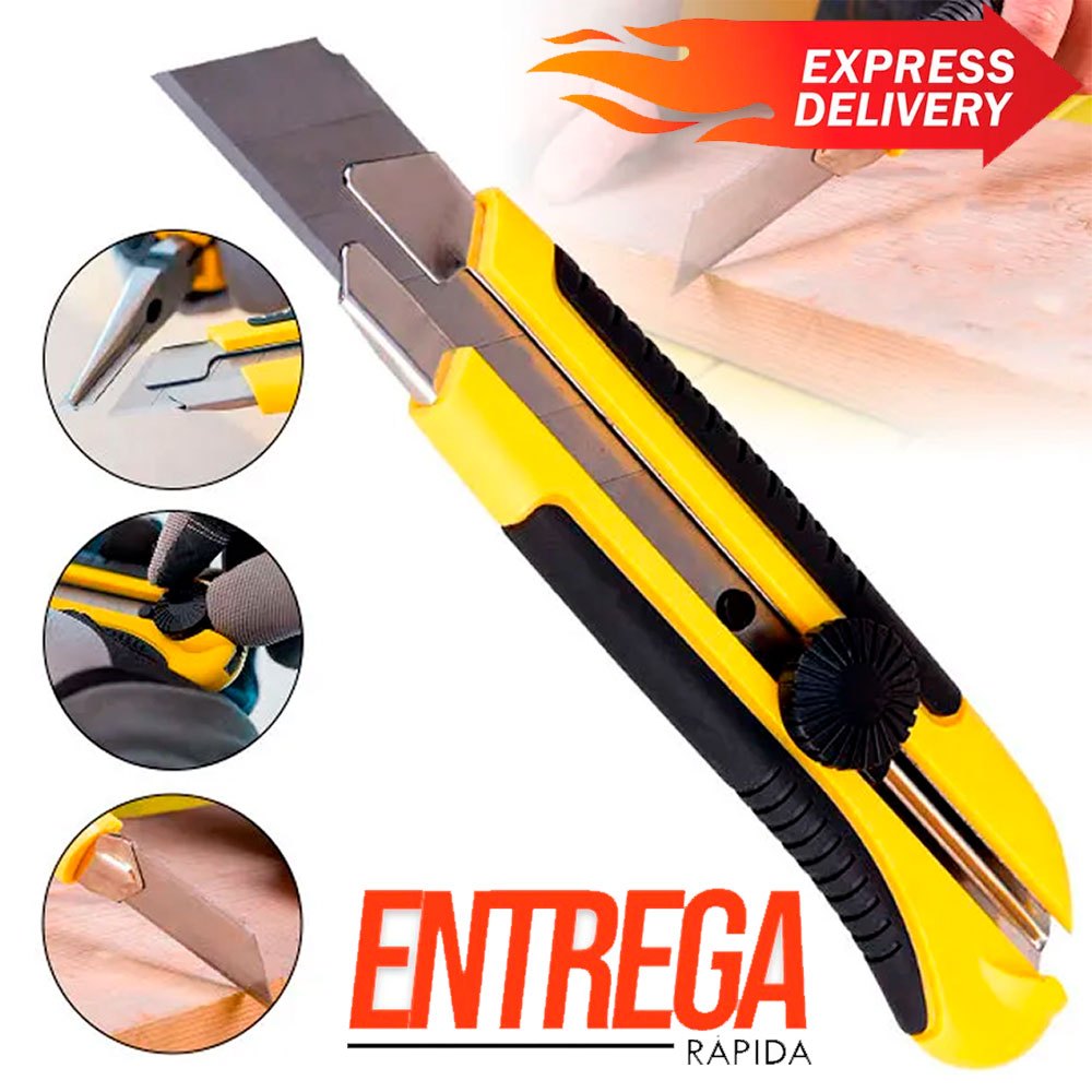 Estilete Estreito Profissional Precisão C/guia 18mm Multiuso