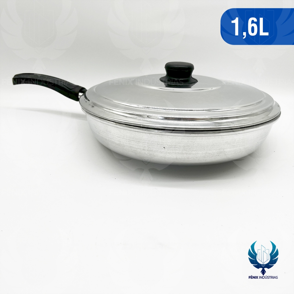 Frigideira Francesa de Alumínio Nº 26 – Linha Polida com Tampa