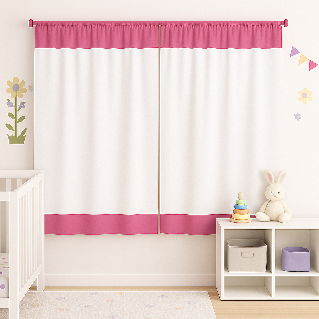 Cortina colorida microfibra para quarto infantil menina/menino