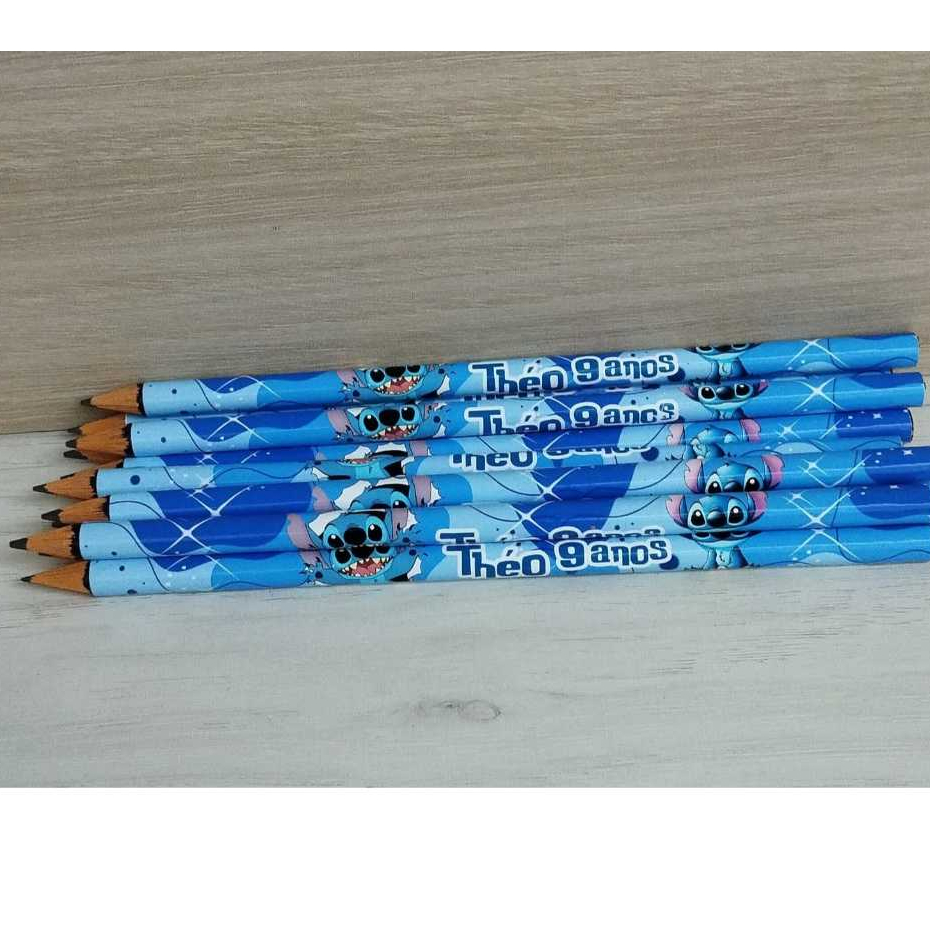 30 Lápis Personalizado Lembrancinha para FESTA INFANTIL  Stitch em Oferta na Shopee