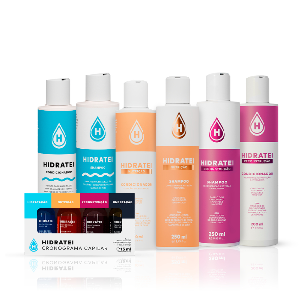 Kit Rotina Completa e Cronograma Capilar Hidratei em Oferta na Shopee