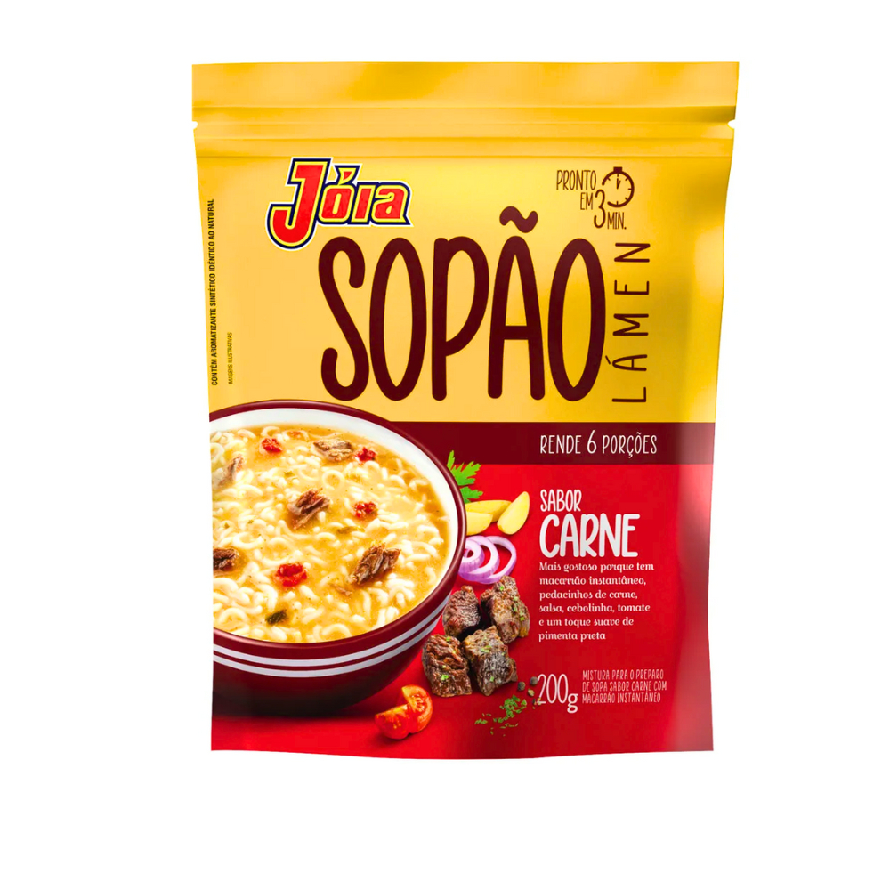 Sopão Jóia Lámen 200 gr Carne / Frango com Legumes / Galinha Kit com 1/2/4 Pacotes
