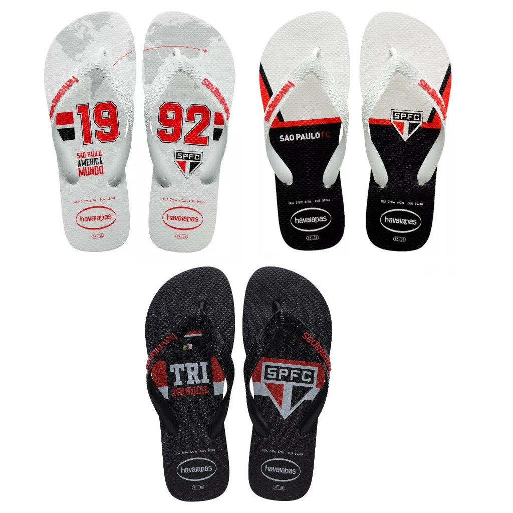Chinelo Havaianas São Paulo Original Sandália Maculina Feminina Infantil Tricolor Presente