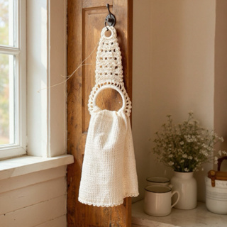 Porta Pano de Prato Crochê Artesanal em Oferta na Shopee