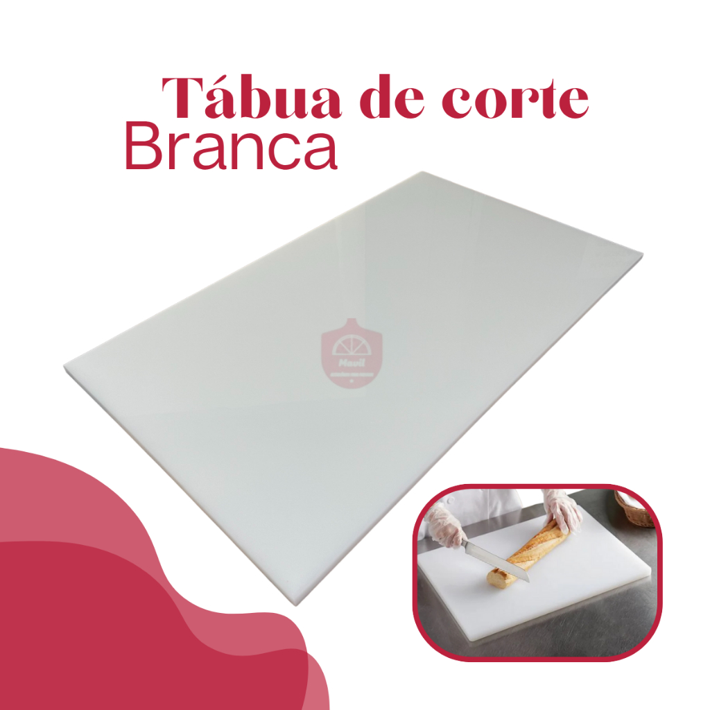 Tabua de corte em polietileno 100x40cm restaurante padaria açougue alimentos carne profissional