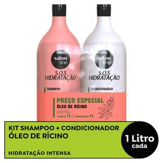 Kit Salon Line SOS Hidratação Turbinado Shampoo 1000ml + Condicionador 1000ml em Oferta na Shopee