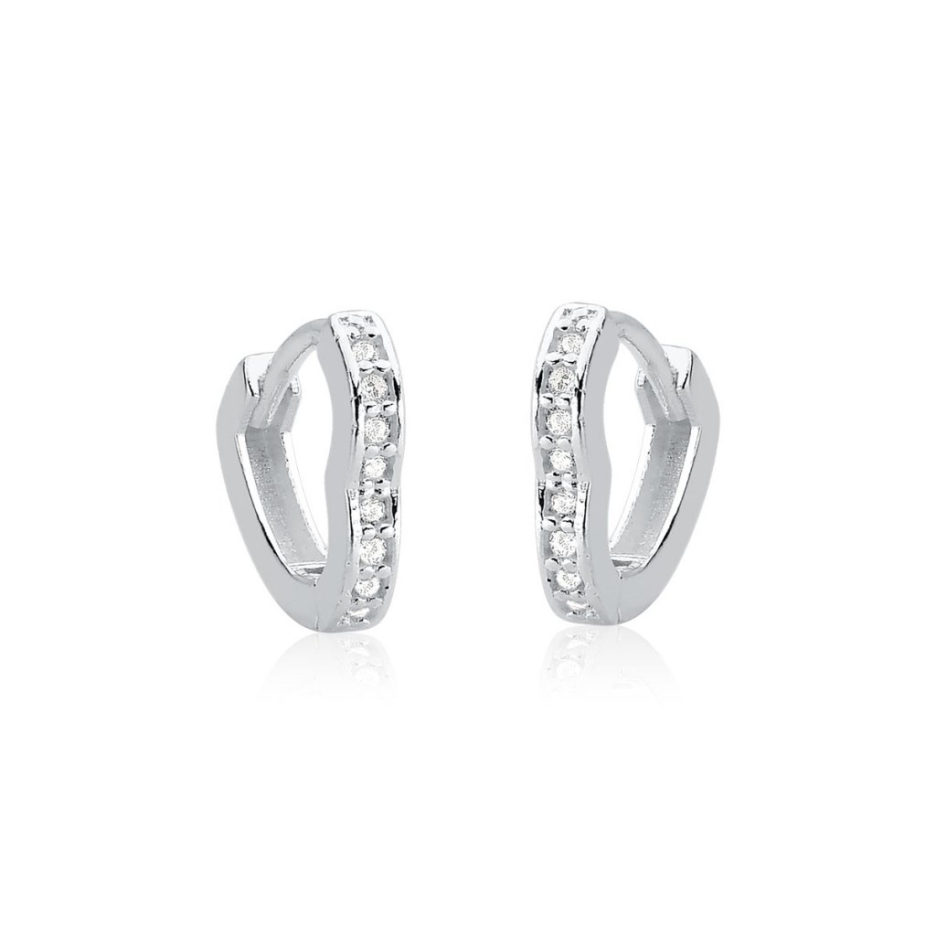 Brinco Argola de Prata 925 Click Coração com Zircônias | Diversos Tamanhos em Oferta na Shopee