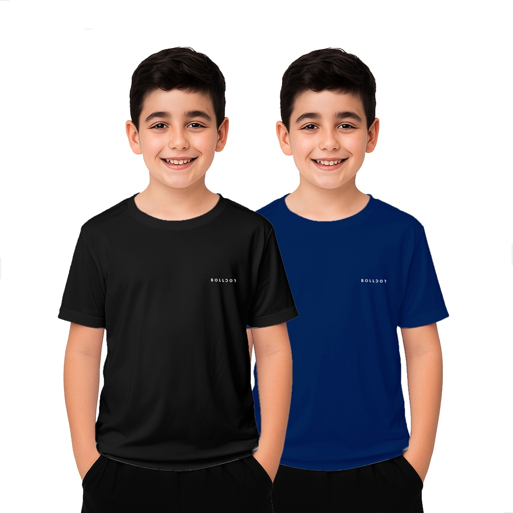 Kit 2 camisas Dry Fit Infantil Lisa Blusa Esportiva Com Proteção UV Camiseta Infantil